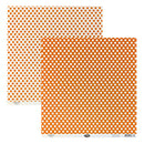 Luxe Designs 12"x12" Double Sided Cardstock - Simple Dot - Orange.
Side one - White with Orange Dots.
Side two - Orange with white dots.