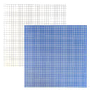 Luxe Designs 12"x12" Double Sided Cardstock - Simple Grid - Blue.
Side one - White with blue lines.
Side two - Blue with white lines.