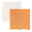 Luxe Designs 12"x12" Double Sided Cardstock - Simple Grid - Orange.
Side one - White with orange lines.
Side two - Orange with white lines.