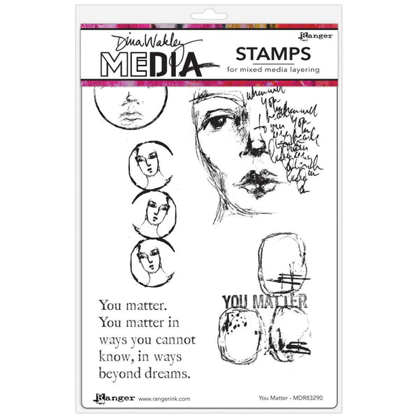 Dina Wakley Media Cling Stamps 6"X9" You Matter - MDR83290