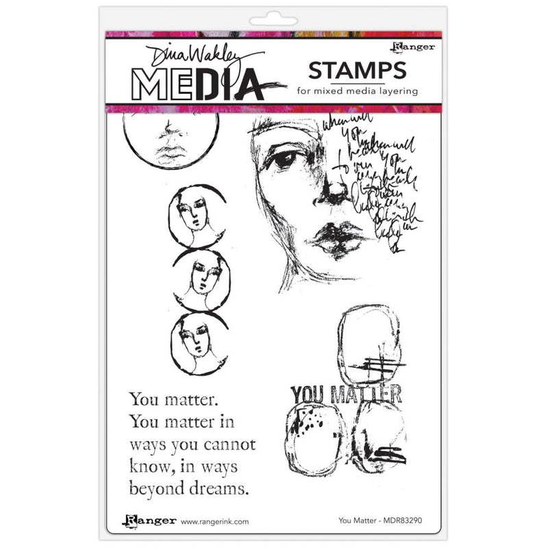 Dina Wakley Media Cling Stamps 6"X9" You Matter - MDR83290*