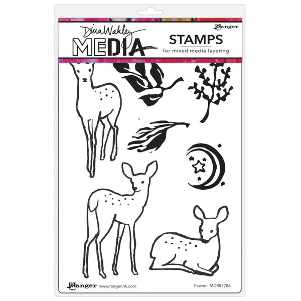 Dina Wakley Media Cling Stamps 6"X9" Fawns*