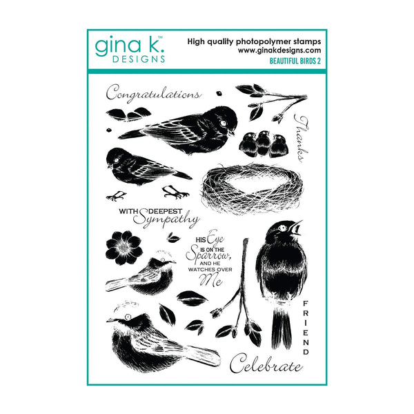 Gina K Designs Clear Stamps - Beautiful Birds 2