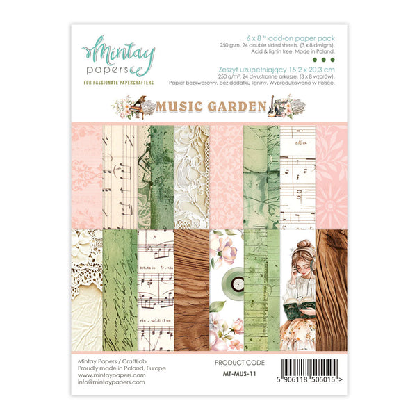Mintay Scrapbook Add-on Paper Pack 6"x 8" - Music Garden