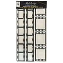Magic Scapes Cleary Creative Freeze Mat sheets for scrapbooking, featuring transparent film-style photo frames with black borders on a white backing card.