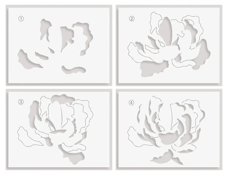 Altenew Magical Peony Simple Colouring Stencil Set