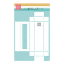 Marine Corps themed craft stencil template from Marine Corps Store, featuring a light teal and white layout with gold and pink branding accents.