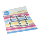 A packaged craft die set from Marijnus Design, featuring four rectangular frame-shaped dies with decorative borders, displayed on a pastel striped card labeled 'Craftables'.