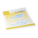 A packaged craft die set from Marienne Creations, featuring two blue metal embossing dies on a white grid backing card with yellow accents and the brand name 'Creatables'.