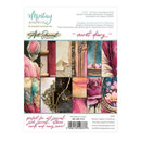 Mintay Papers 'Art Journal essentials' 'secret diary' 6x8 inch art journal paper pad packaging, featuring a 12-panel preview of floral and vintage-themed patterned sheets.