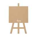 A small wooden easel stand made from natural kraft paper, featuring a blank square panel on an A-frame base. The brand name 'Anntay papers' is printed in white script on the lower part of the panel, set against a solid white background.