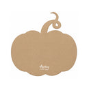 A flat, scalloped pumpkin-shaped craft cutout in natural kraft brown with a small curled stem, shown on a plain white background. The brand name 'Mintay Paperie' is printed in white near the bottom center.