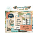 Teen Spirit 2018 Scrapbook Paper pack by Mintay Papers, featuring a collage of vintage-style paper elements with motivational quotes, frames, and textured backgrounds.