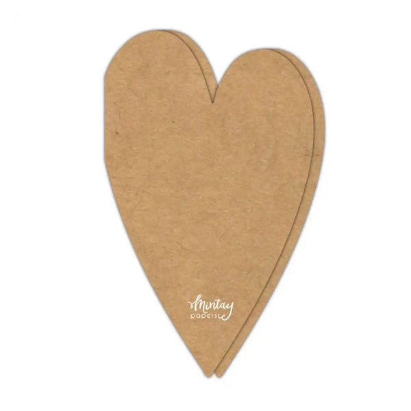 Mintay Basic Cards Die-Cut - Heart Shape Kraft