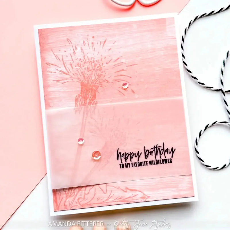 Picket Fence Studios Clear Stamp - Modest Dandelion Rendering