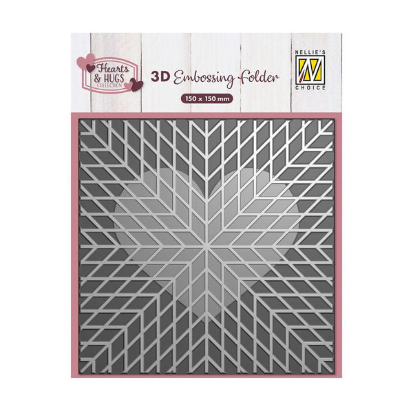 Nellie's Choice 3D Embossing Folder - Geo Heart