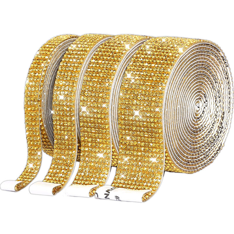 Poppy Crafts Self-adhesive Diamond Rhinestone Ribbon - Gold Medal 4 Pack*