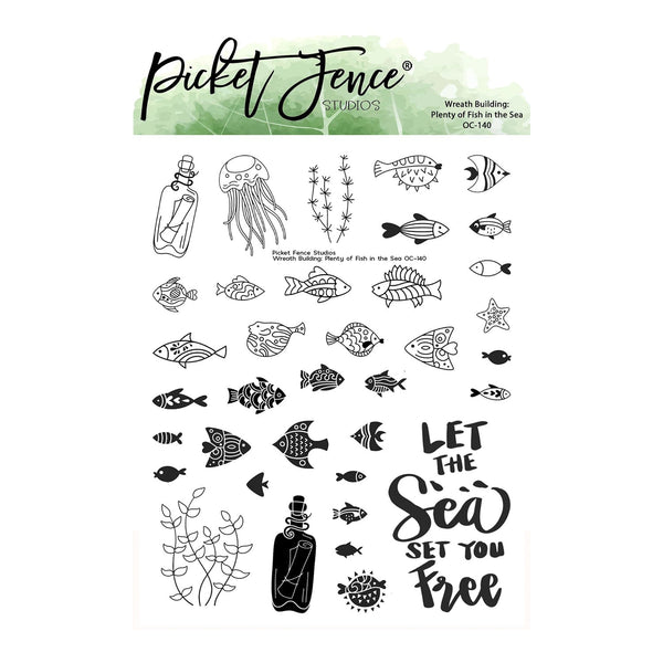 Picket Fence Studios Clear Stamp Set - Wreath Building: Plenty of Fish in the Sea