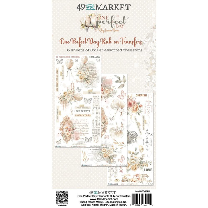 49 And Market Rub-On Transfer Set 6"X12" One Perfect Day