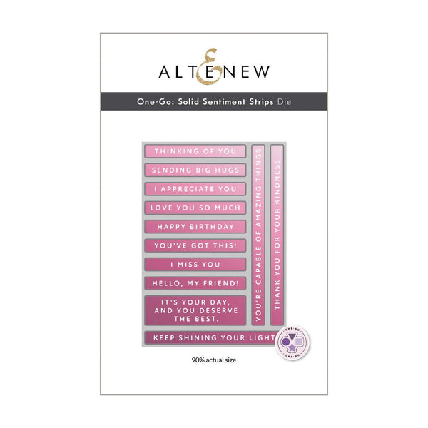 Altenew One-Go: Solid Sentiment Strips Die Set