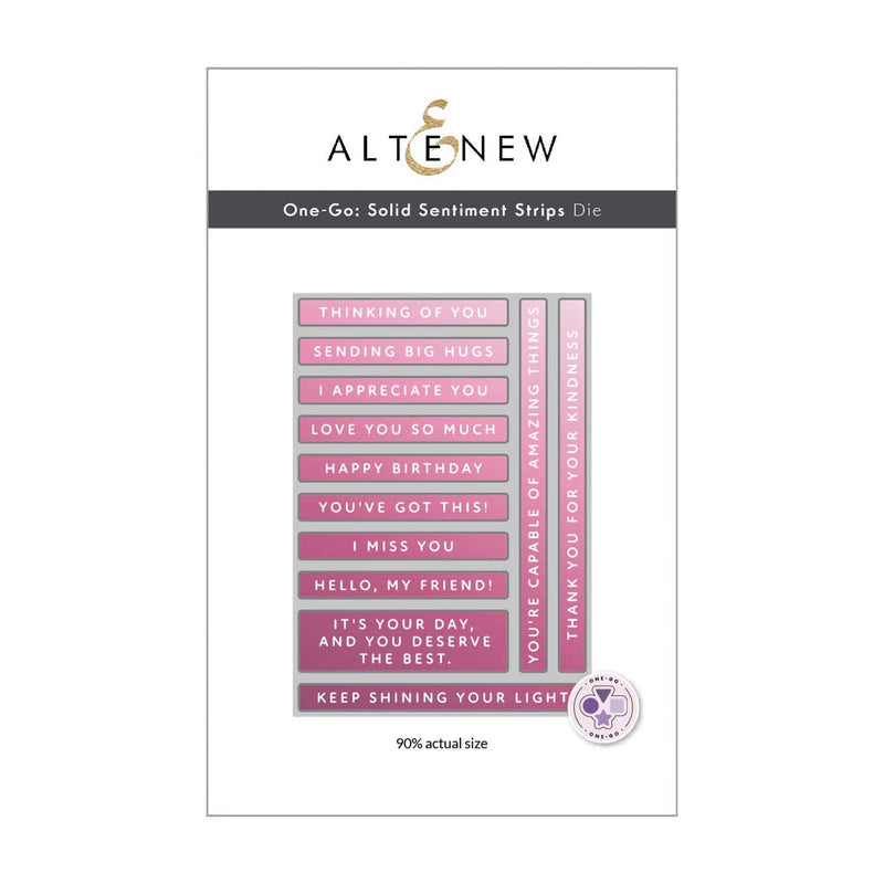 Altenew One-Go: Solid Sentiment Strips Die Set