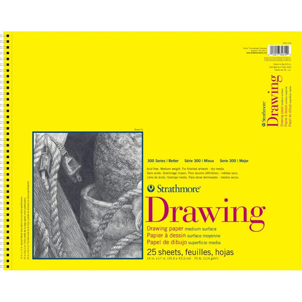 Strathmore 300 Series Drawing Pad 14"X17" 25 Sheets, Wire Bound