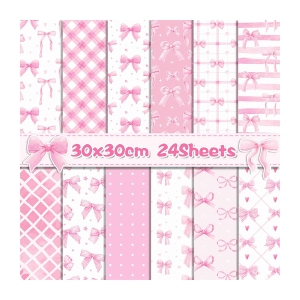 Poppy Crafts 12"x 12" Paper Pack #122 - Pink Bows