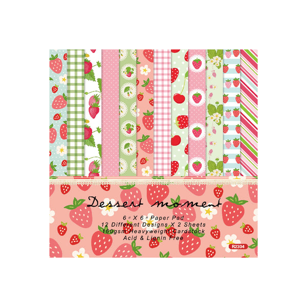 Poppy Crafts 6"x6" Paper Pack #169 - Strawberry