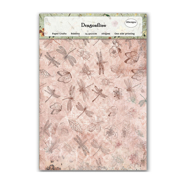 Poppy Crafts A5 Paper Pack #8 - Dragonflies