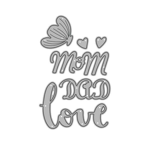 Poppy Crafts Cutting Dies #1055 - Love Mom Dad