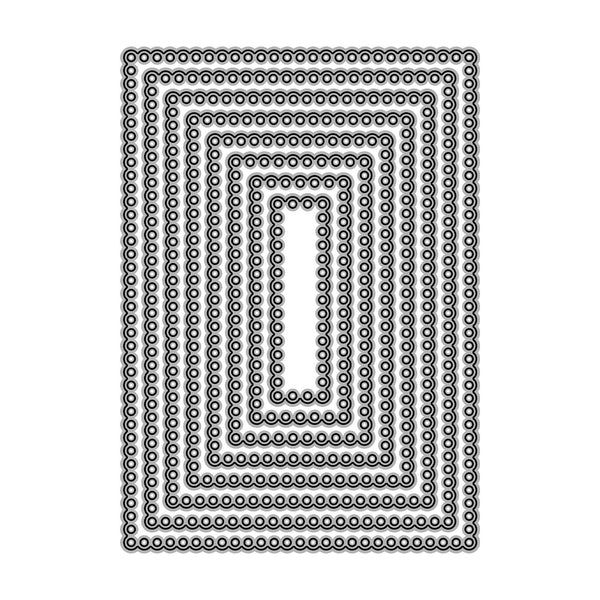Poppy Crafts Cutting Dies #753 - Nesting Dies - Bubbled Rectangles