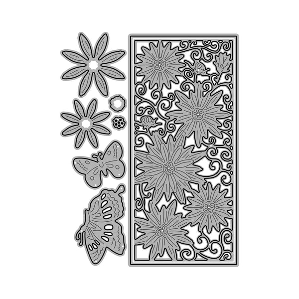 Poppy Crafts Cutting Dies #768 - Fancy Floral Banner #3