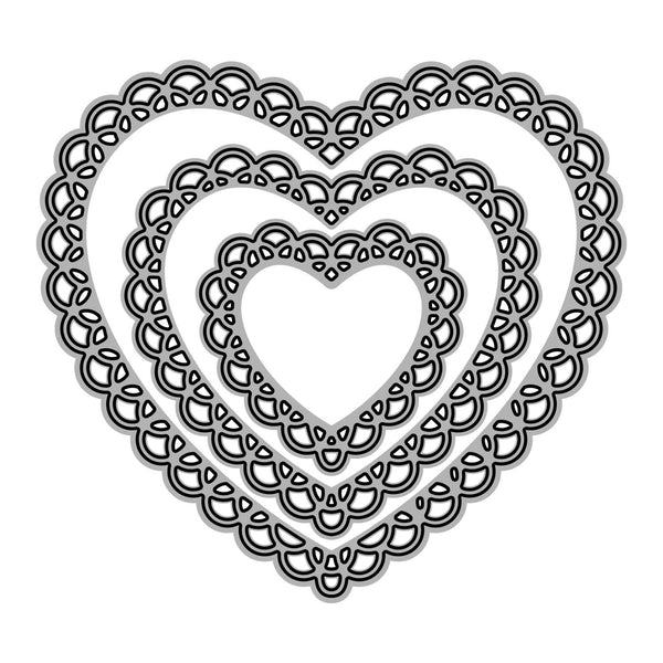 Poppy Crafts Cutting Dies #863 - Nesting Dies - Doily Hearts