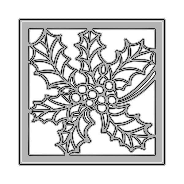 Poppy Crafts Cutting Dies #900 - Christmas Collection - Framed Holly*