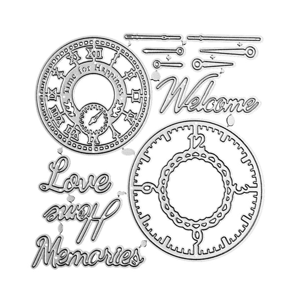 Poppy Crafts Cutting Dies #974 - Time For Happiness Clocks