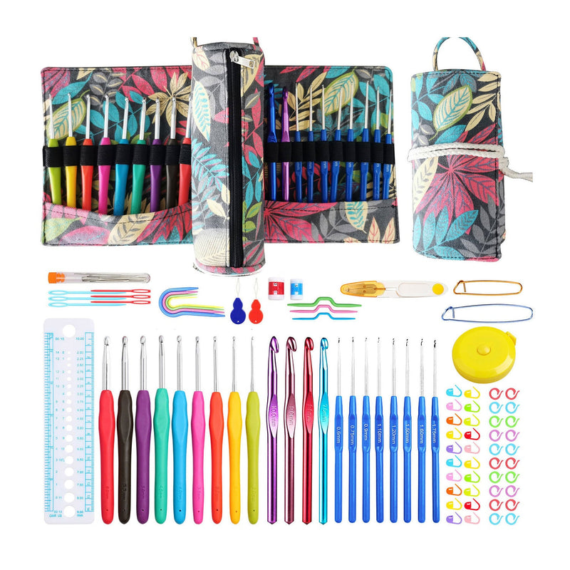 Poppy Crafts Crochet Hook Set & Accessories - Bright Leaves