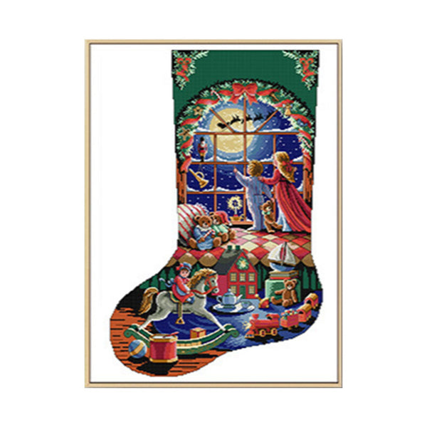 Poppy Crafts Christmas Cross-Stitch Kit #156 - Christmas Stocking - Children's Paradise*
