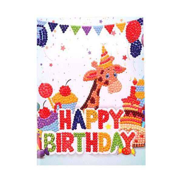 Poppy Crafts Diamond Art Happy Birthday Greeting Card