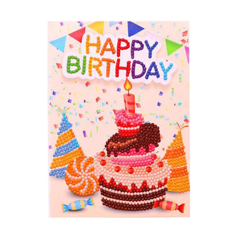 Poppy Crafts Diamond Art Happy Birthday Greeting Card