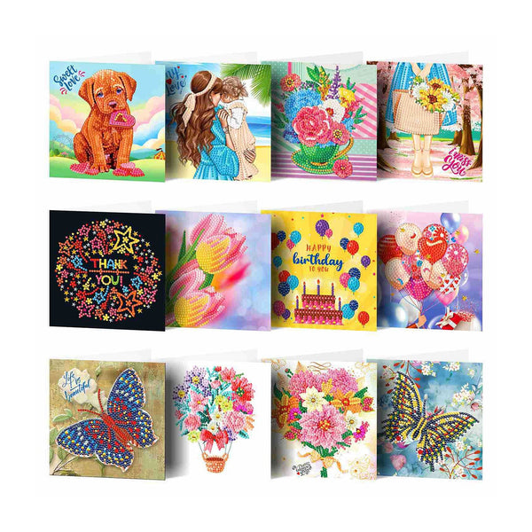 Poppy Crafts Diamond Art Greeting Card Kit #5 - 12 Pack