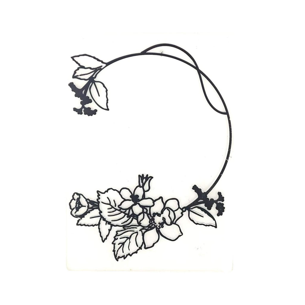 Poppy Crafts Embossing Folder #329 - Single Line Floral Frame – CraftOnline