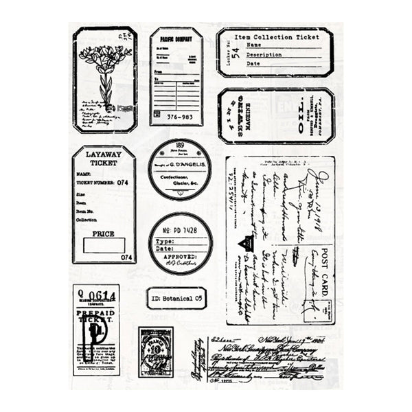 Poppy Crafts Clear Stamps #389 - Vintage Tickets