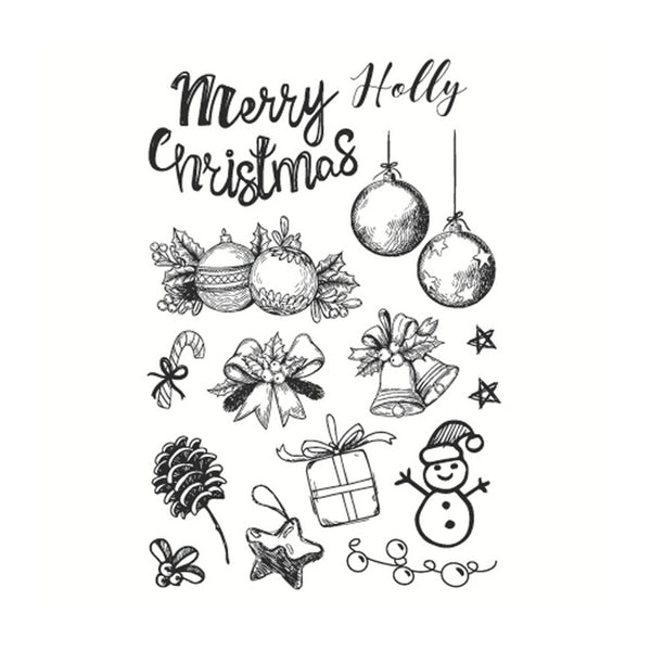 Poppy Crafts Clear Stamps #461 - Christmas Collection - Merry Christmas