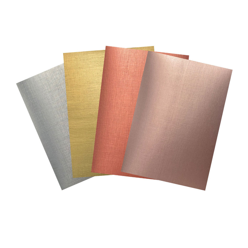 Poppy Crafts A4 Premium Textured Metallic Cardstock - 32 Sheets