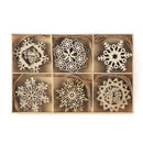 Poppy Crafts Wooden Ornaments Set - Christmas Collection - Festive Flakes*