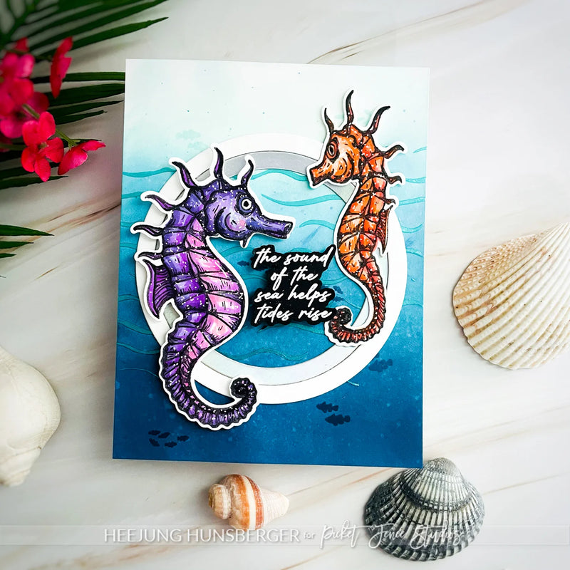 Picket Fence Studios Clear Stamp Set - Seahorses of the Sea