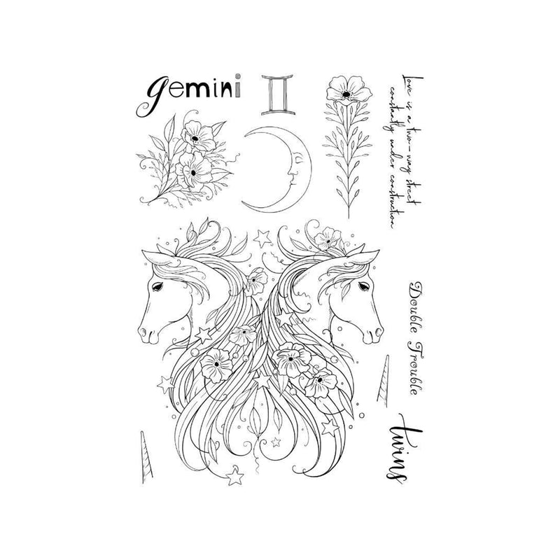 Pink Ink Designs Clear Stamp - Gemini 6" x 8"*