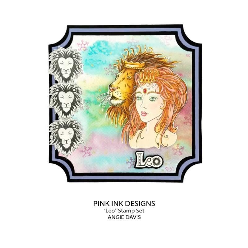 Pink Ink Designs 6"x 8" Clear Stamp Set - Astrology Series - Leo - The Bold One*