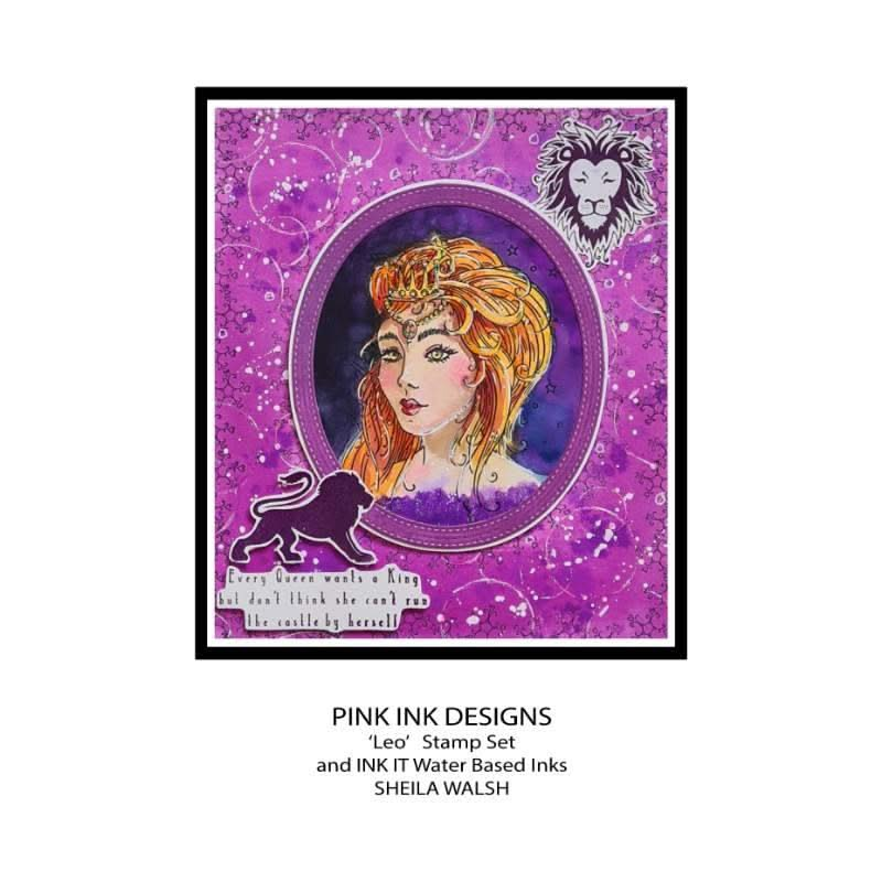 Pink Ink Designs 6"x 8" Clear Stamp Set - Astrology Series - Leo - The Bold One*