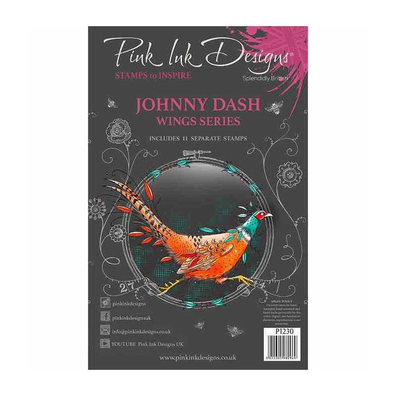 Pink Ink Designs 6"x 8" Clear Stamp Set - Wing Series - Johnny Dash*